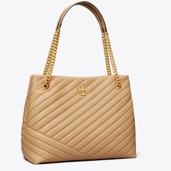 New Tory Burch Kira Large Chevron Leather Tote - Picture 1 of 15